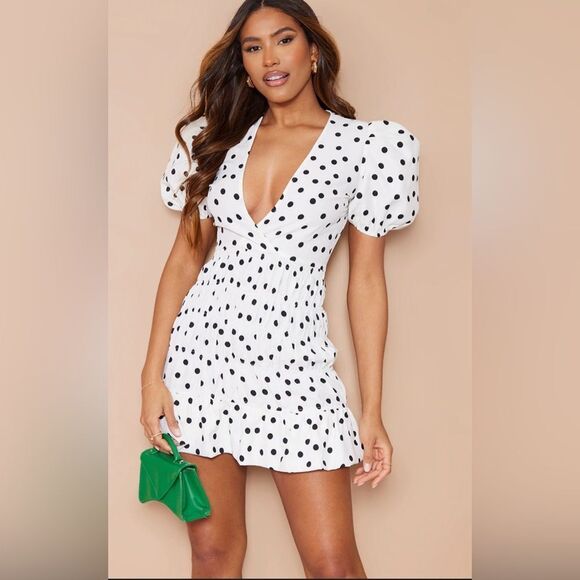 PrettyLittleThing Dresses & Skirts - NWT. Pretty Little Thing. Shirred Bodycon Dress. Size 10 (UK) or Size 6 (US).